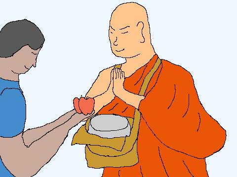 托鉢のイラスト