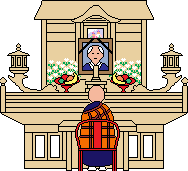 戒名を付ける僧侶のイラスト