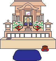 座るタイプの葬儀祭壇
