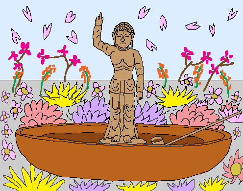 花まつり、灌仏会の無料イラスト