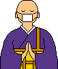 マスクが下がる僧侶のアニメーション