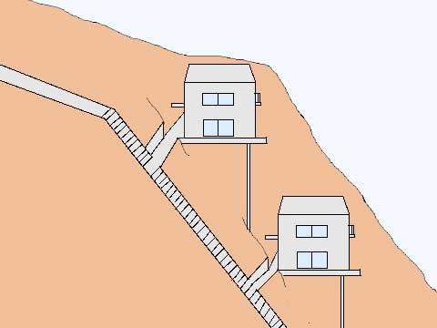 長崎の坂の家のイラスト