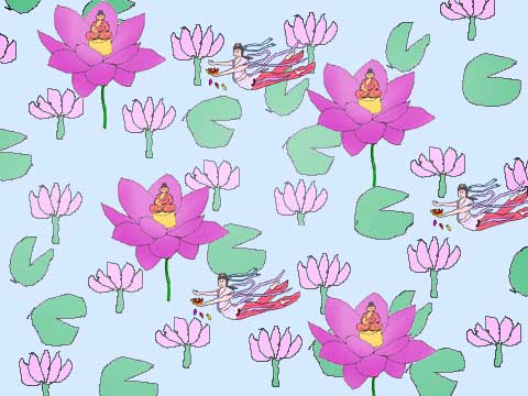 極楽浄土のイラスト