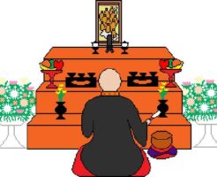 法事の祭壇のイラスト