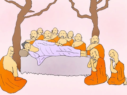 仏教と悲しみのイラスト