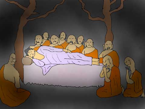 死と仏教のイラスト
