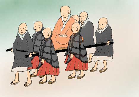 弘法大師の入定のイラスト