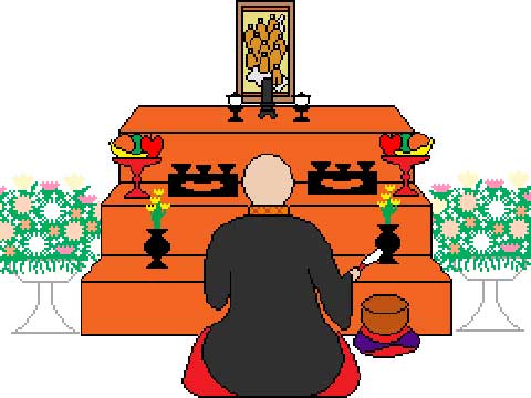 法事の祭壇のイラスト