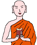 経典を持った僧侶のイラスト