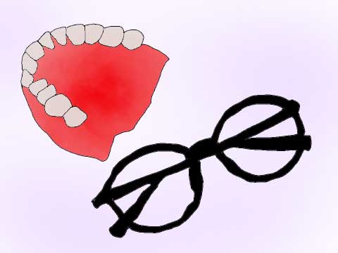 眼鏡と入れ歯のイラスト