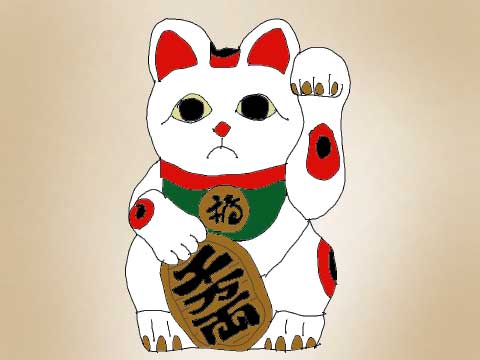 招き猫のイラスト