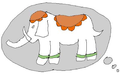 白い象の夢のイラスト