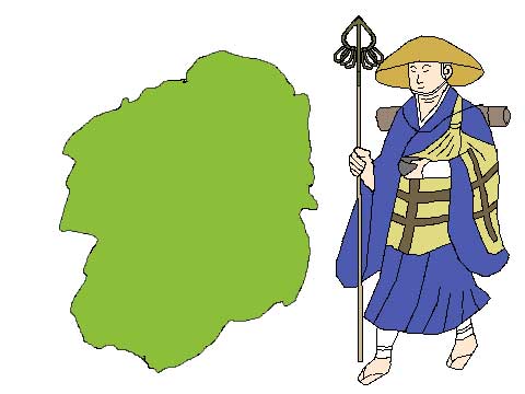 栃木の弘法大師伝説のイラスト