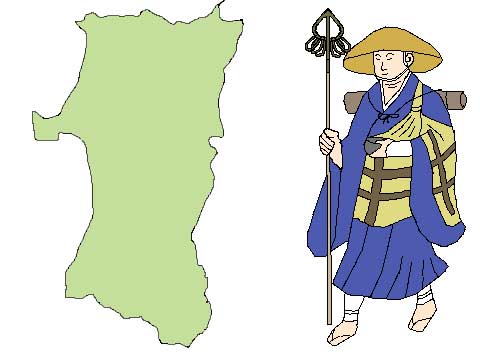 秋田県の弘法大師伝説イラスト