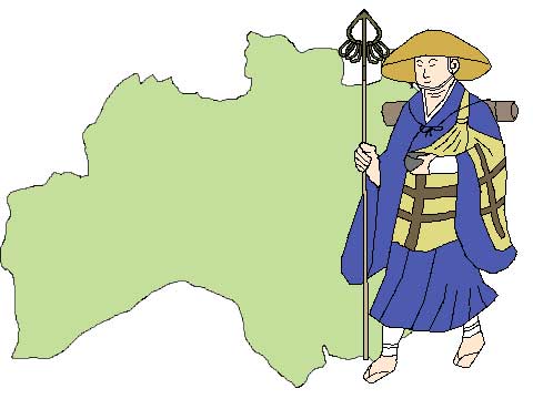 福島県の弘法大師伝説イラスト