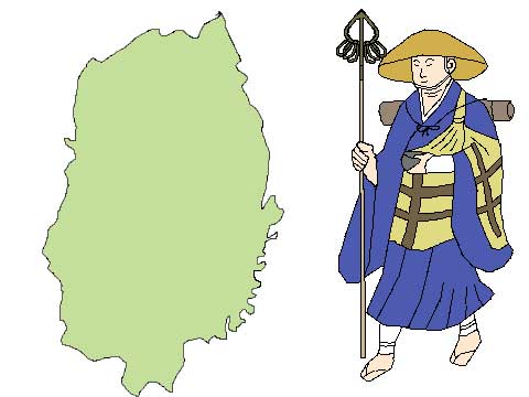 岩手県の弘法大師伝説イラスト
