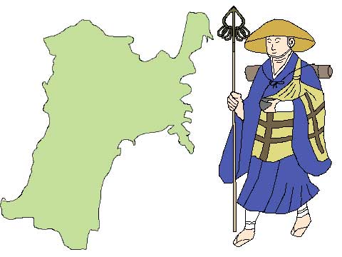 宮城県の弘法大師伝説イラスト