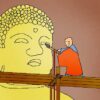 造仏供養のイラスト