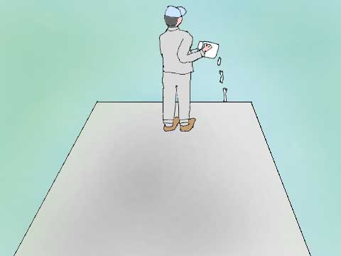 不法投棄の散骨のイラスト