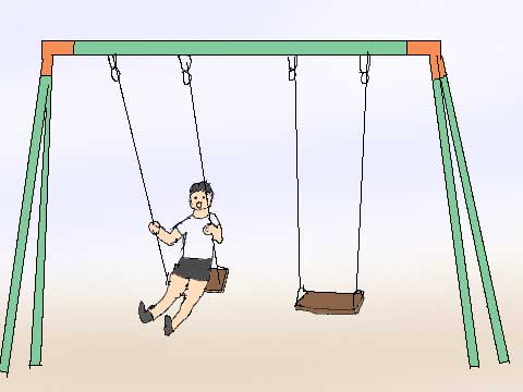 一人ブランコのイラスト